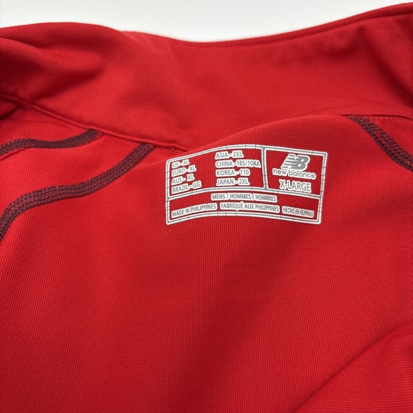 New Balance Jogger Jacket Mens Size Extra Large Pull Over Quarter Zip Red - Picture 4 of 12